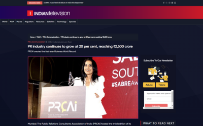 https://mail.prcai.org/cms/PR industry continues to grow at 20 per cent, reaching ₹2,500 crore