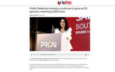 https://mail.prcai.org/cms/Public Relations Industry continues to grow at 20 percent, reaching 2,500 crore