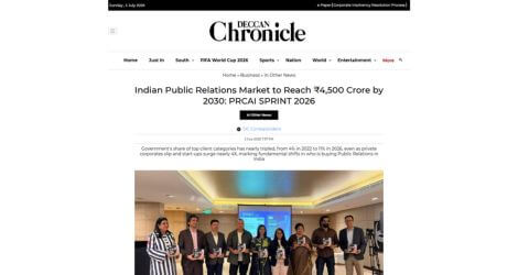  Indian Public Relations Market to Reach ₹4,500 Crore by 2030: PRCAI SPRINT 2026