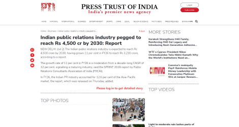  Indian public relations industry pegged to reach Rs 4,500 cr by 2030: Report